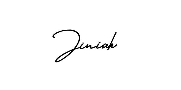 You should practise on your own different ways (AmerikaSignatureDemo-Regular) to write your name (Jiniah) in signature. don't let someone else do it for you. Jiniah signature style 3 images and pictures png