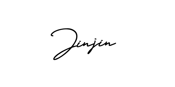 The best way (AmerikaSignatureDemo-Regular) to make a short signature is to pick only two or three words in your name. The name Jinjin include a total of six letters. For converting this name. Jinjin signature style 3 images and pictures png
