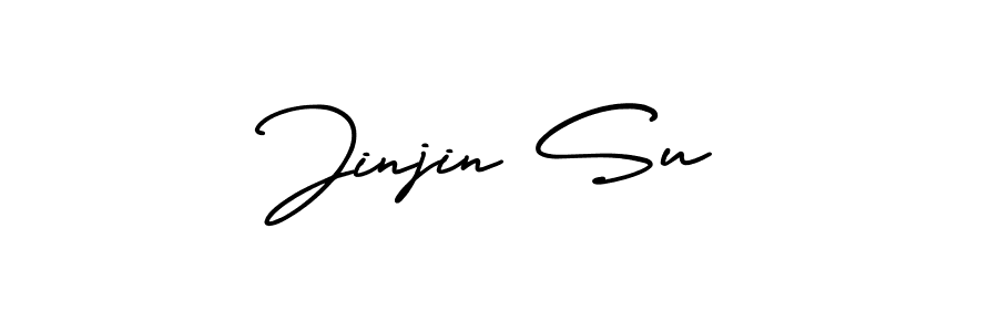 Jinjin Su stylish signature style. Best Handwritten Sign (AmerikaSignatureDemo-Regular) for my name. Handwritten Signature Collection Ideas for my name Jinjin Su. Jinjin Su signature style 3 images and pictures png