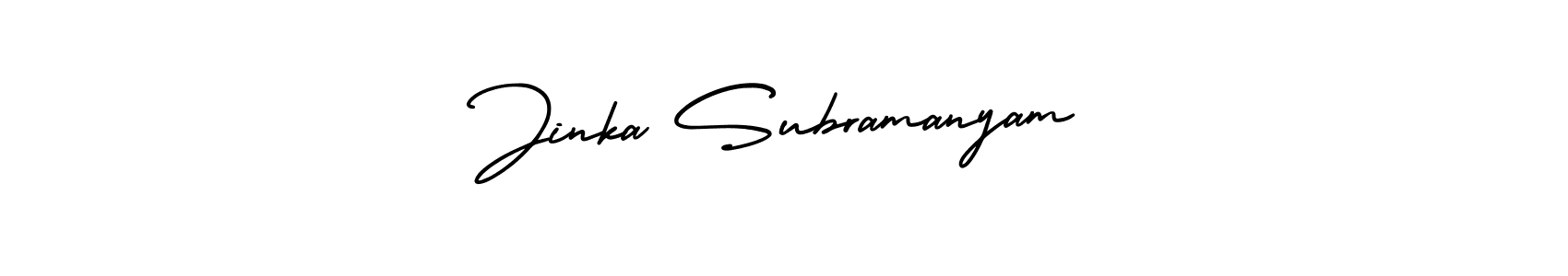 Make a beautiful signature design for name Jinka Subramanyam. With this signature (AmerikaSignatureDemo-Regular) style, you can create a handwritten signature for free. Jinka Subramanyam signature style 3 images and pictures png