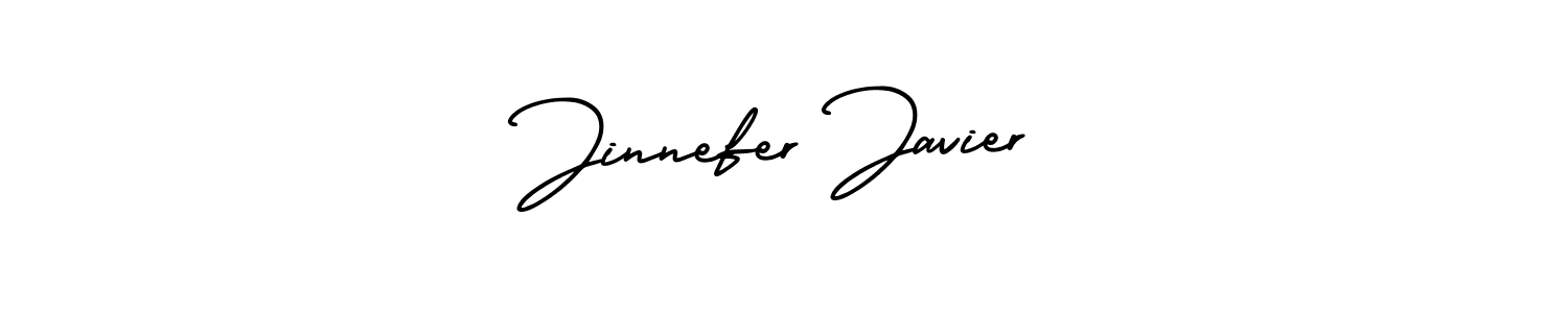This is the best signature style for the Jinnefer Javier name. Also you like these signature font (AmerikaSignatureDemo-Regular). Mix name signature. Jinnefer Javier signature style 3 images and pictures png