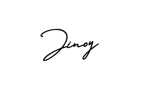 How to make Jinoy name signature. Use AmerikaSignatureDemo-Regular style for creating short signs online. This is the latest handwritten sign. Jinoy signature style 3 images and pictures png