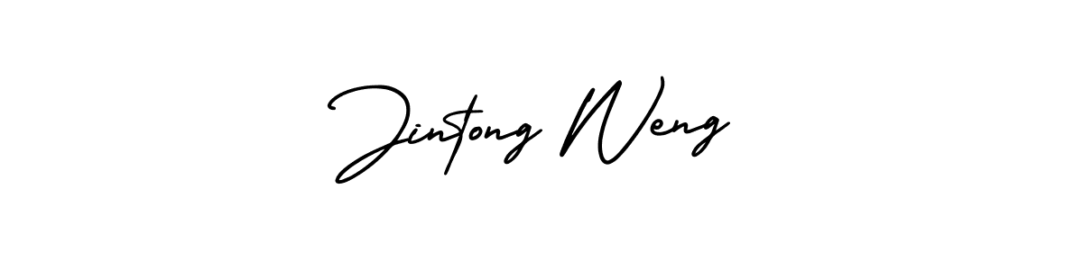 Design your own signature with our free online signature maker. With this signature software, you can create a handwritten (AmerikaSignatureDemo-Regular) signature for name Jintong Weng. Jintong Weng signature style 3 images and pictures png