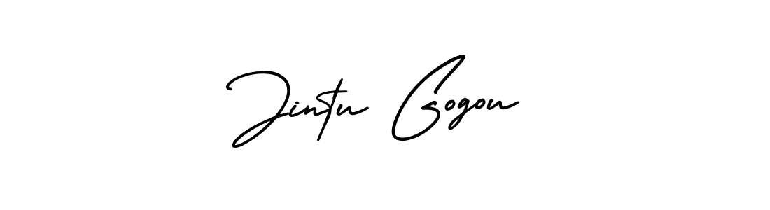 AmerikaSignatureDemo-Regular is a professional signature style that is perfect for those who want to add a touch of class to their signature. It is also a great choice for those who want to make their signature more unique. Get Jintu Gogou name to fancy signature for free. Jintu Gogou signature style 3 images and pictures png