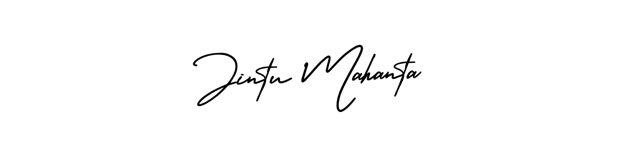 if you are searching for the best signature style for your name Jintu Mahanta. so please give up your signature search. here we have designed multiple signature styles  using AmerikaSignatureDemo-Regular. Jintu Mahanta signature style 3 images and pictures png