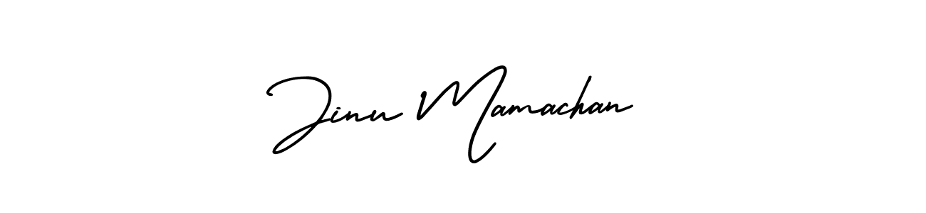 The best way (AmerikaSignatureDemo-Regular) to make a short signature is to pick only two or three words in your name. The name Jinu Mamachan include a total of six letters. For converting this name. Jinu Mamachan signature style 3 images and pictures png