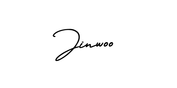 Jinwoo stylish signature style. Best Handwritten Sign (AmerikaSignatureDemo-Regular) for my name. Handwritten Signature Collection Ideas for my name Jinwoo. Jinwoo signature style 3 images and pictures png