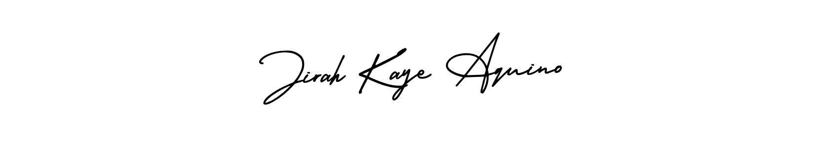 AmerikaSignatureDemo-Regular is a professional signature style that is perfect for those who want to add a touch of class to their signature. It is also a great choice for those who want to make their signature more unique. Get Jirah Kaye Aquino name to fancy signature for free. Jirah Kaye Aquino signature style 3 images and pictures png