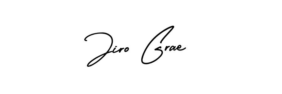 The best way (AmerikaSignatureDemo-Regular) to make a short signature is to pick only two or three words in your name. The name Jiro Grae include a total of six letters. For converting this name. Jiro Grae signature style 3 images and pictures png