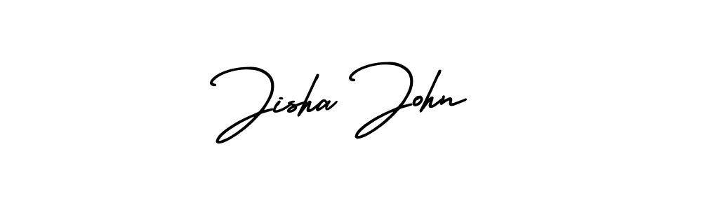 Jisha John stylish signature style. Best Handwritten Sign (AmerikaSignatureDemo-Regular) for my name. Handwritten Signature Collection Ideas for my name Jisha John. Jisha John signature style 3 images and pictures png
