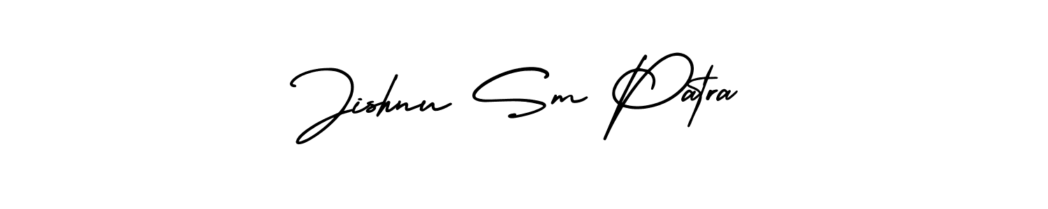 Jishnu Sm Patra stylish signature style. Best Handwritten Sign (AmerikaSignatureDemo-Regular) for my name. Handwritten Signature Collection Ideas for my name Jishnu Sm Patra. Jishnu Sm Patra signature style 3 images and pictures png