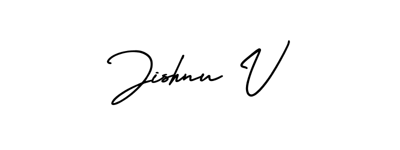 Best and Professional Signature Style for Jishnu V. AmerikaSignatureDemo-Regular Best Signature Style Collection. Jishnu V signature style 3 images and pictures png