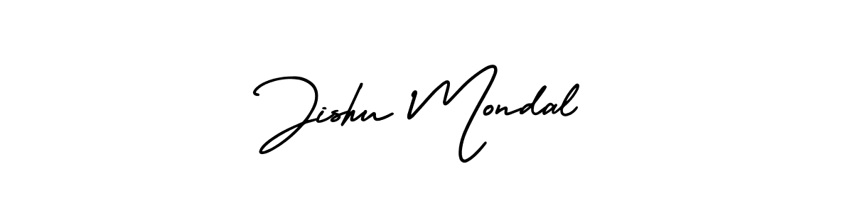 Use a signature maker to create a handwritten signature online. With this signature software, you can design (AmerikaSignatureDemo-Regular) your own signature for name Jishu Mondal. Jishu Mondal signature style 3 images and pictures png