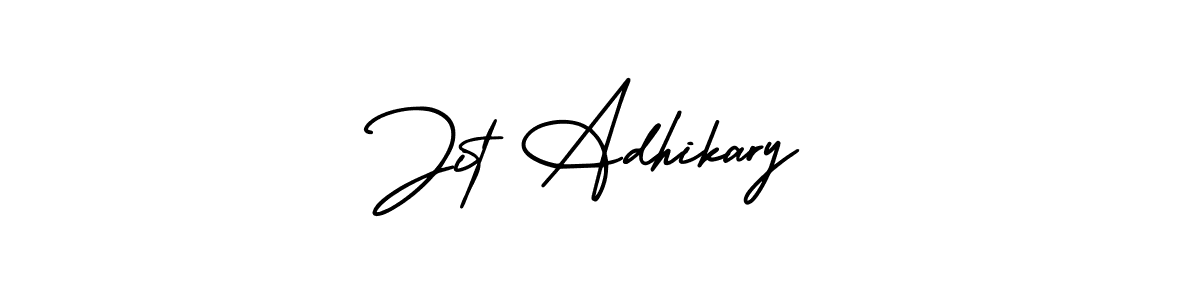You should practise on your own different ways (AmerikaSignatureDemo-Regular) to write your name (Jit Adhikary) in signature. don't let someone else do it for you. Jit Adhikary signature style 3 images and pictures png