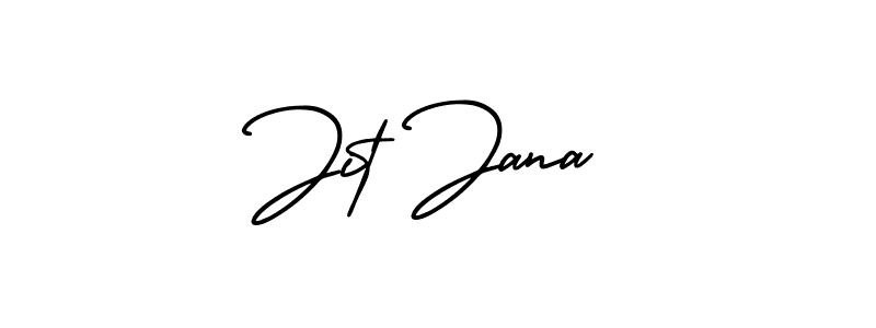 How to make Jit Jana name signature. Use AmerikaSignatureDemo-Regular style for creating short signs online. This is the latest handwritten sign. Jit Jana signature style 3 images and pictures png