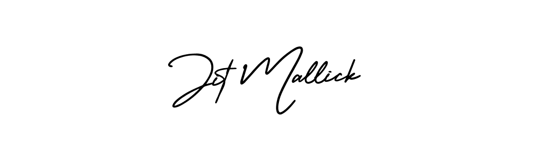 The best way (AmerikaSignatureDemo-Regular) to make a short signature is to pick only two or three words in your name. The name Jit Mallick include a total of six letters. For converting this name. Jit Mallick signature style 3 images and pictures png