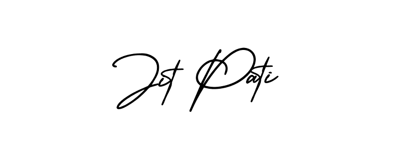 How to make Jit Pati name signature. Use AmerikaSignatureDemo-Regular style for creating short signs online. This is the latest handwritten sign. Jit Pati signature style 3 images and pictures png