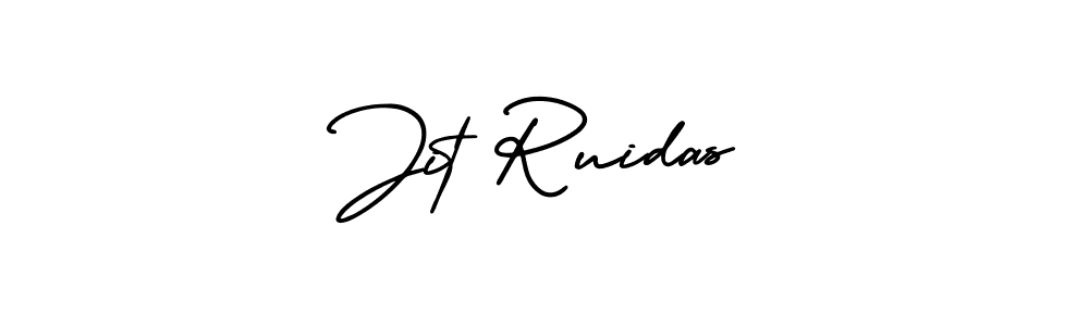 The best way (AmerikaSignatureDemo-Regular) to make a short signature is to pick only two or three words in your name. The name Jit Ruidas include a total of six letters. For converting this name. Jit Ruidas signature style 3 images and pictures png
