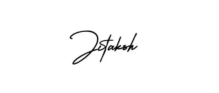 You should practise on your own different ways (AmerikaSignatureDemo-Regular) to write your name (Jitaksh) in signature. don't let someone else do it for you. Jitaksh signature style 3 images and pictures png