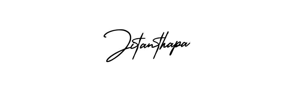 The best way (AmerikaSignatureDemo-Regular) to make a short signature is to pick only two or three words in your name. The name Jitanthapa include a total of six letters. For converting this name. Jitanthapa signature style 3 images and pictures png