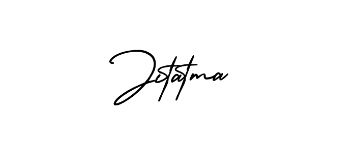The best way (AmerikaSignatureDemo-Regular) to make a short signature is to pick only two or three words in your name. The name Jitatma include a total of six letters. For converting this name. Jitatma signature style 3 images and pictures png