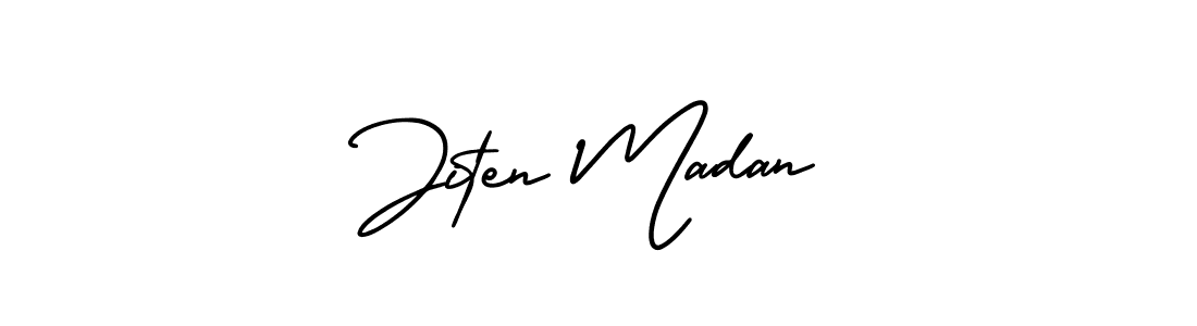 Jiten Madan stylish signature style. Best Handwritten Sign (AmerikaSignatureDemo-Regular) for my name. Handwritten Signature Collection Ideas for my name Jiten Madan. Jiten Madan signature style 3 images and pictures png