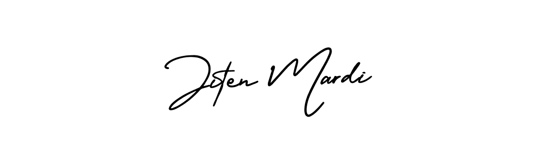 The best way (AmerikaSignatureDemo-Regular) to make a short signature is to pick only two or three words in your name. The name Jiten Mardi include a total of six letters. For converting this name. Jiten Mardi signature style 3 images and pictures png