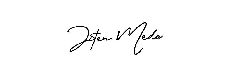 AmerikaSignatureDemo-Regular is a professional signature style that is perfect for those who want to add a touch of class to their signature. It is also a great choice for those who want to make their signature more unique. Get Jiten Meda name to fancy signature for free. Jiten Meda signature style 3 images and pictures png