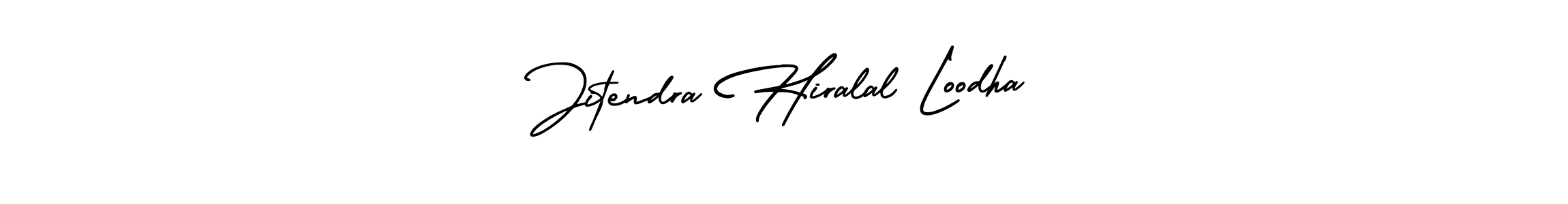 This is the best signature style for the Jitendra Hiralal Loodha name. Also you like these signature font (AmerikaSignatureDemo-Regular). Mix name signature. Jitendra Hiralal Loodha signature style 3 images and pictures png