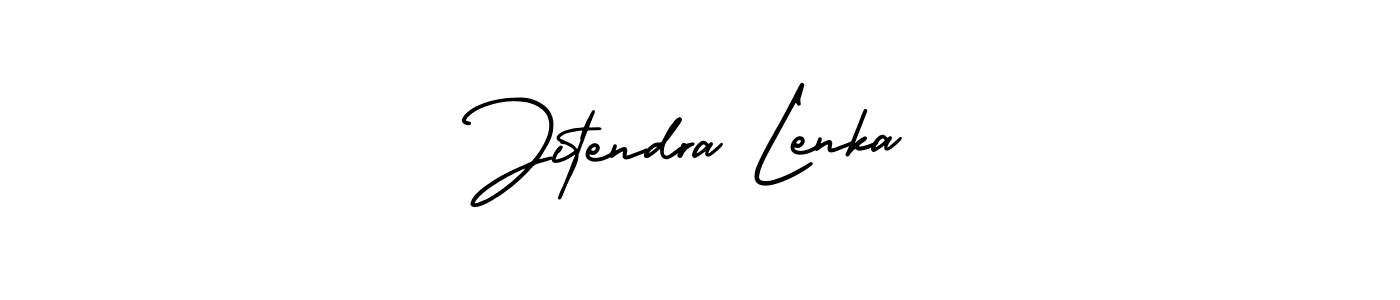 Make a beautiful signature design for name Jitendra Lenka. With this signature (AmerikaSignatureDemo-Regular) style, you can create a handwritten signature for free. Jitendra Lenka signature style 3 images and pictures png