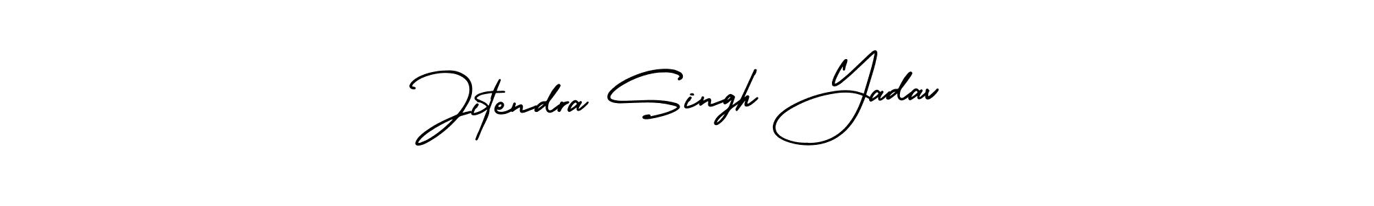 You should practise on your own different ways (AmerikaSignatureDemo-Regular) to write your name (Jitendra Singh Yadav) in signature. don't let someone else do it for you. Jitendra Singh Yadav signature style 3 images and pictures png