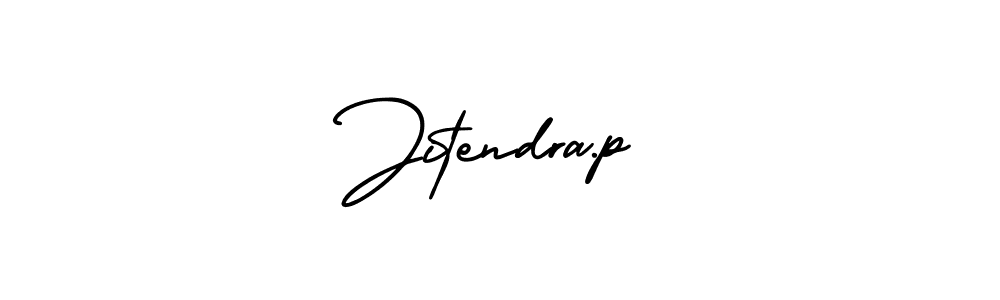 Create a beautiful signature design for name Jitendra.p. With this signature (AmerikaSignatureDemo-Regular) fonts, you can make a handwritten signature for free. Jitendra.p signature style 3 images and pictures png