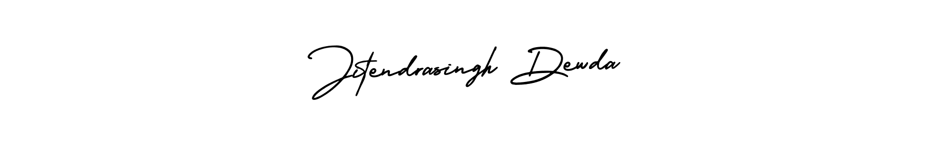 You should practise on your own different ways (AmerikaSignatureDemo-Regular) to write your name (Jitendrasingh Dewda) in signature. don't let someone else do it for you. Jitendrasingh Dewda signature style 3 images and pictures png