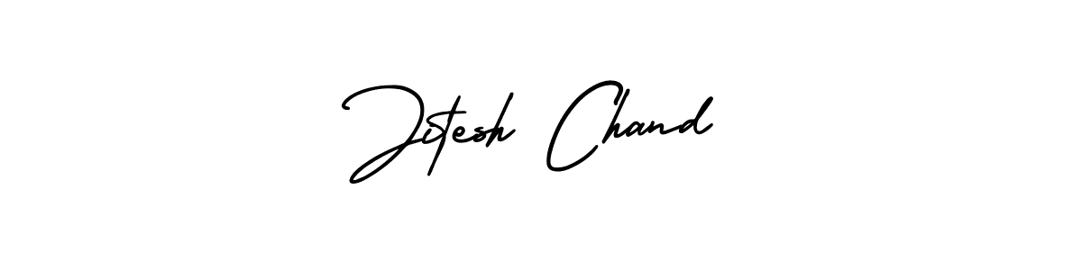 You should practise on your own different ways (AmerikaSignatureDemo-Regular) to write your name (Jitesh Chand) in signature. don't let someone else do it for you. Jitesh Chand signature style 3 images and pictures png