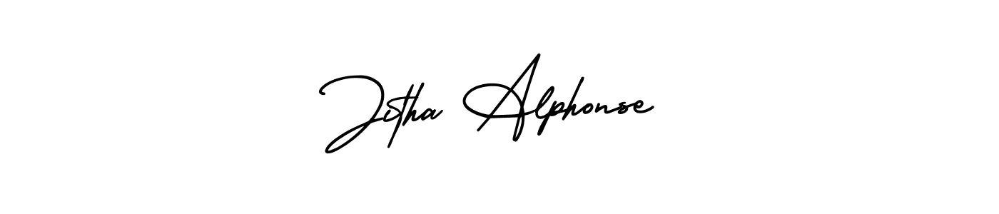 Use a signature maker to create a handwritten signature online. With this signature software, you can design (AmerikaSignatureDemo-Regular) your own signature for name Jitha Alphonse. Jitha Alphonse signature style 3 images and pictures png