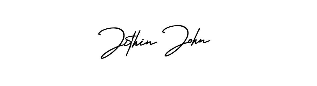 Make a beautiful signature design for name Jithin John. With this signature (AmerikaSignatureDemo-Regular) style, you can create a handwritten signature for free. Jithin John signature style 3 images and pictures png
