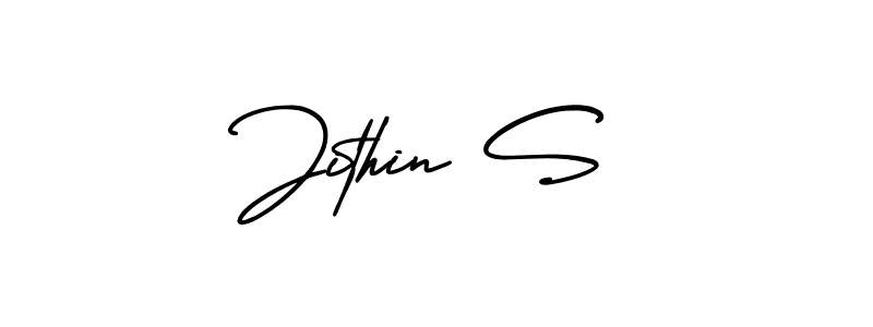 Use a signature maker to create a handwritten signature online. With this signature software, you can design (AmerikaSignatureDemo-Regular) your own signature for name Jithin S. Jithin S signature style 3 images and pictures png