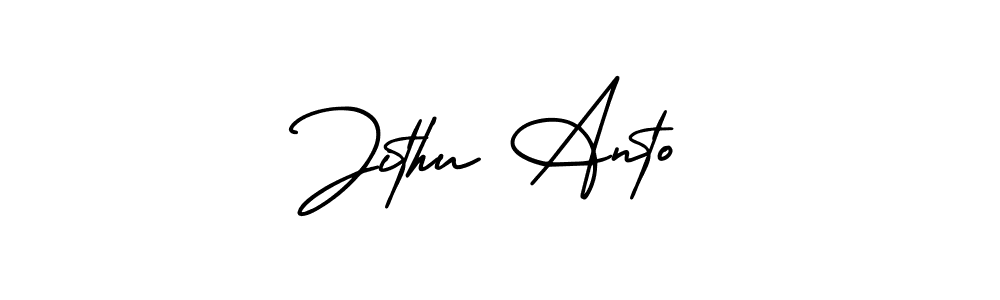 Make a beautiful signature design for name Jithu Anto. With this signature (AmerikaSignatureDemo-Regular) style, you can create a handwritten signature for free. Jithu Anto signature style 3 images and pictures png