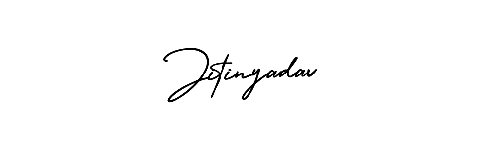 The best way (AmerikaSignatureDemo-Regular) to make a short signature is to pick only two or three words in your name. The name Jitinyadav include a total of six letters. For converting this name. Jitinyadav signature style 3 images and pictures png