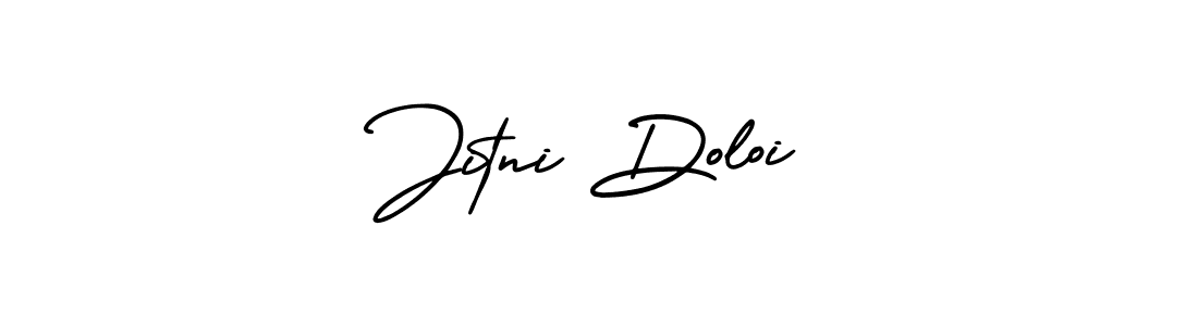 It looks lik you need a new signature style for name Jitni Doloi. Design unique handwritten (AmerikaSignatureDemo-Regular) signature with our free signature maker in just a few clicks. Jitni Doloi signature style 3 images and pictures png