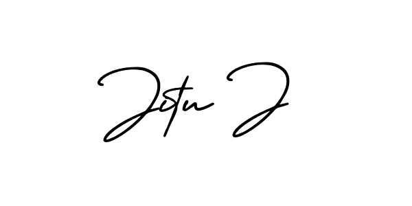 You should practise on your own different ways (AmerikaSignatureDemo-Regular) to write your name (Jitu J) in signature. don't let someone else do it for you. Jitu J signature style 3 images and pictures png