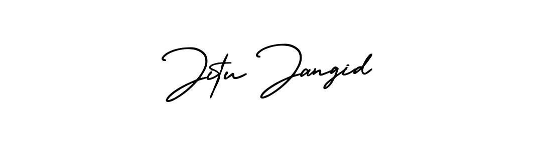 Design your own signature with our free online signature maker. With this signature software, you can create a handwritten (AmerikaSignatureDemo-Regular) signature for name Jitu Jangid. Jitu Jangid signature style 3 images and pictures png