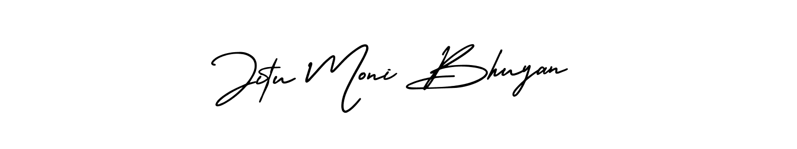 How to make Jitu Moni Bhuyan name signature. Use AmerikaSignatureDemo-Regular style for creating short signs online. This is the latest handwritten sign. Jitu Moni Bhuyan signature style 3 images and pictures png