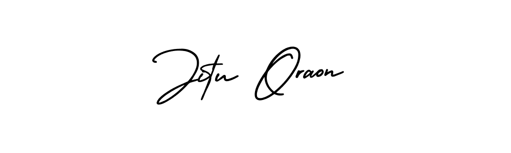 Jitu Oraon stylish signature style. Best Handwritten Sign (AmerikaSignatureDemo-Regular) for my name. Handwritten Signature Collection Ideas for my name Jitu Oraon. Jitu Oraon signature style 3 images and pictures png