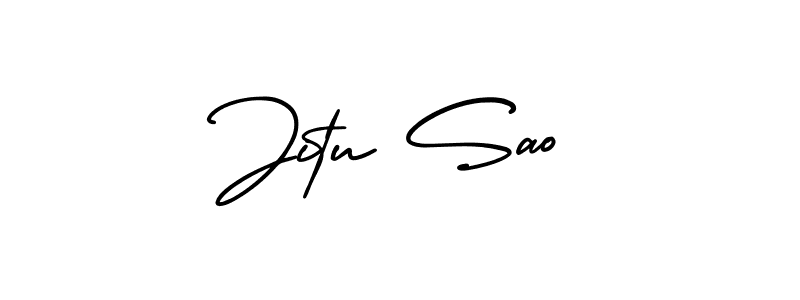 Create a beautiful signature design for name Jitu Sao. With this signature (AmerikaSignatureDemo-Regular) fonts, you can make a handwritten signature for free. Jitu Sao signature style 3 images and pictures png