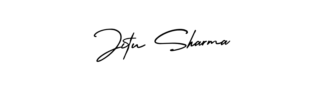 The best way (AmerikaSignatureDemo-Regular) to make a short signature is to pick only two or three words in your name. The name Jitu Sharma include a total of six letters. For converting this name. Jitu Sharma signature style 3 images and pictures png