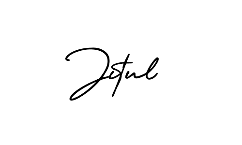 The best way (AmerikaSignatureDemo-Regular) to make a short signature is to pick only two or three words in your name. The name Jitul include a total of six letters. For converting this name. Jitul signature style 3 images and pictures png