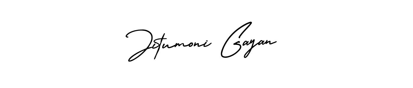 Use a signature maker to create a handwritten signature online. With this signature software, you can design (AmerikaSignatureDemo-Regular) your own signature for name Jitumoni Gayan. Jitumoni Gayan signature style 3 images and pictures png