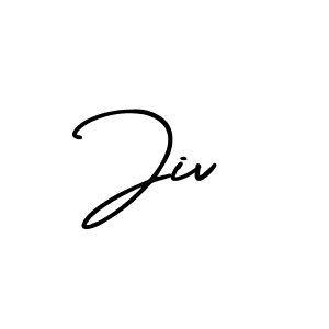 Use a signature maker to create a handwritten signature online. With this signature software, you can design (AmerikaSignatureDemo-Regular) your own signature for name Jiv. Jiv signature style 3 images and pictures png