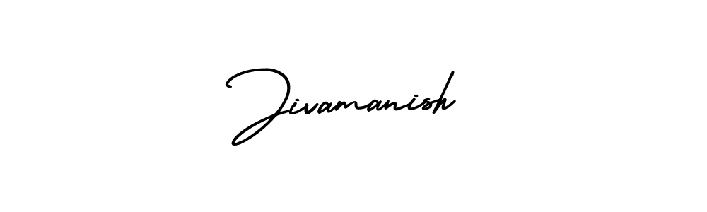 The best way (AmerikaSignatureDemo-Regular) to make a short signature is to pick only two or three words in your name. The name Jivamanish include a total of six letters. For converting this name. Jivamanish signature style 3 images and pictures png